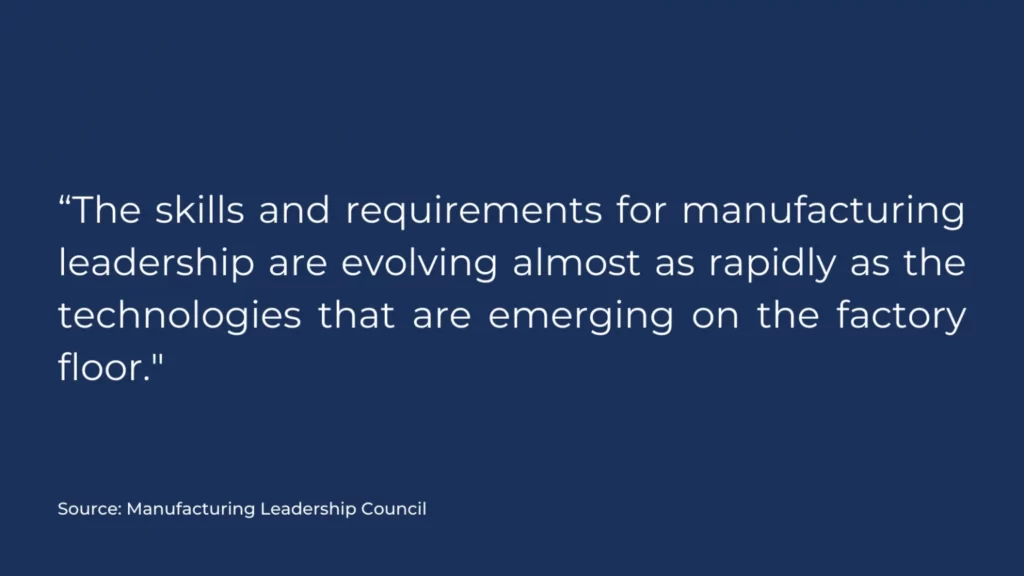 banner featuring quote from manufacturing leadership council